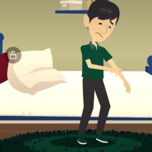 persona rascándose el brazo por picaduras de chinche de cama